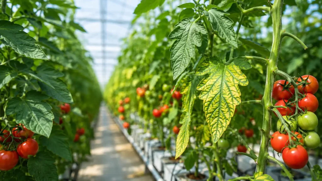 magnesium deficiency in tomatoes